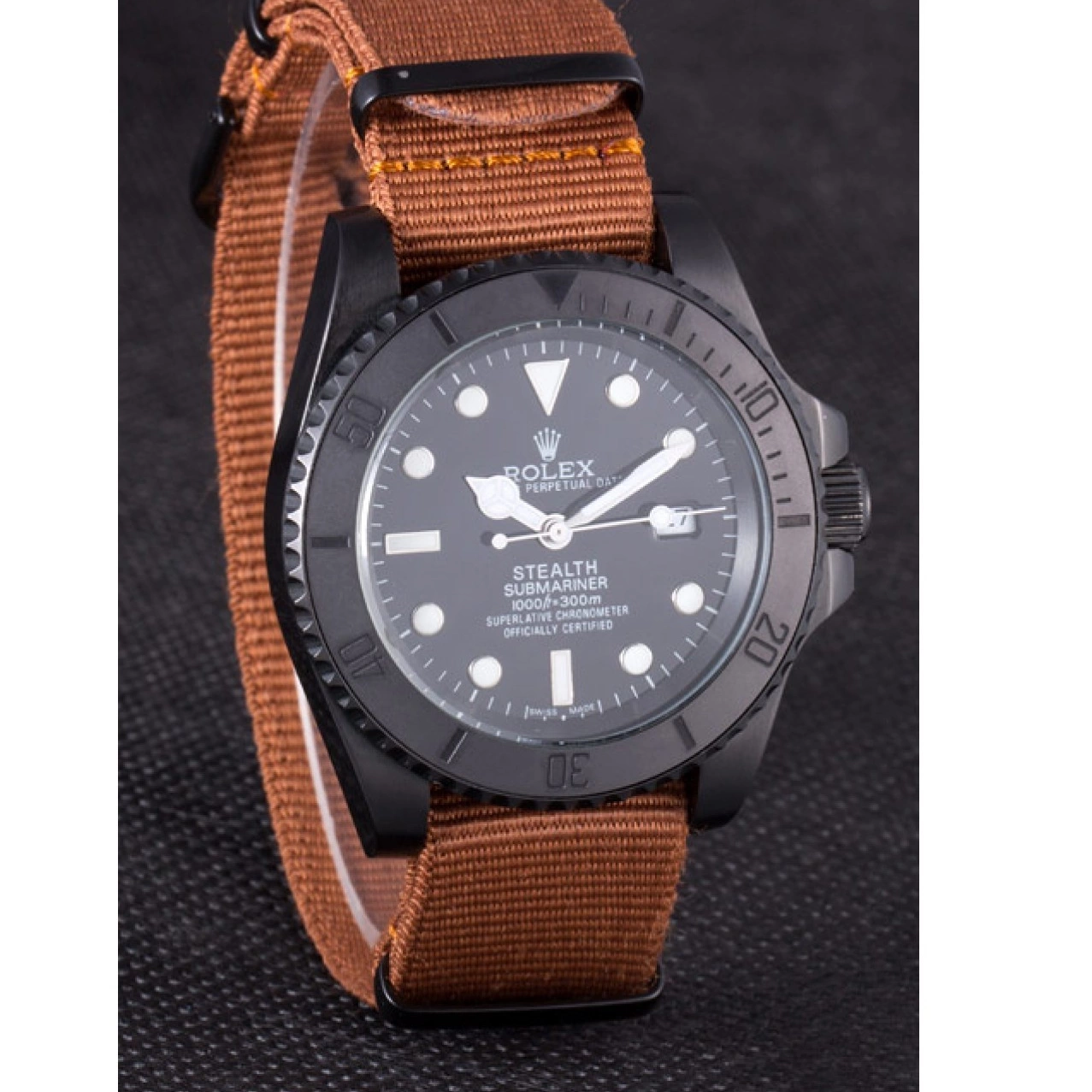 Rolex aaa copy Submariner Fabric Brown STEALTH Rolex Band MK rl426 IV 621388 0706